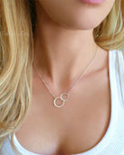 Infinity Necklace With Simple Circle Pendant - In Sterling Silver