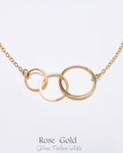 Rose Gold Three Circle Infinity Necklace For Women